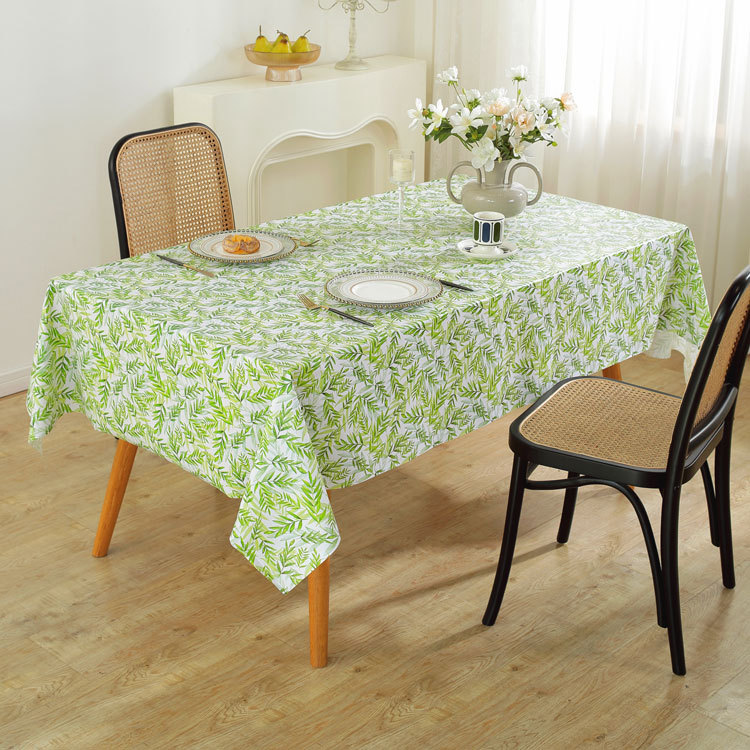 Cross-Border New Product Plastic Printed Oil-Proof Pvc Tablecloth Household Tablecloth Waterproof No-Wash Rectangular Tablecloth Wholesale