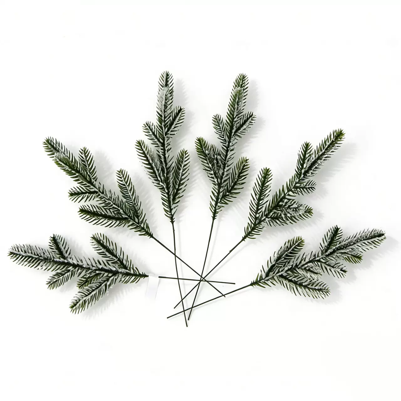 仿真绿植单支三叉手工松针松枝装饰婚礼圣诞树摆件人造工艺品