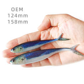 3D仿真外贸出口款PVC材质打印软鱼路亚软饵高仿飞鱼拟饵仿真创意