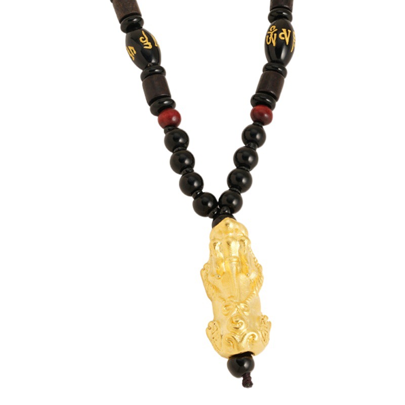 Collar de cuentas de oro para hombres y mujeres Lucky joyería antigua chapada en oro Yiwu venta al por mayor sala de joyería caliente