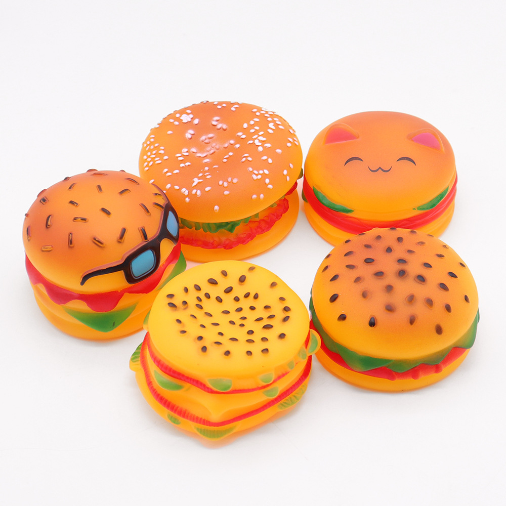 Juguetes de sonido para mascotas, hamburguesas de simulación, juguetes para perros, juguetes para perros, resistentes al sonido, resistentes a morder, suministros para aliviar el aburrimiento