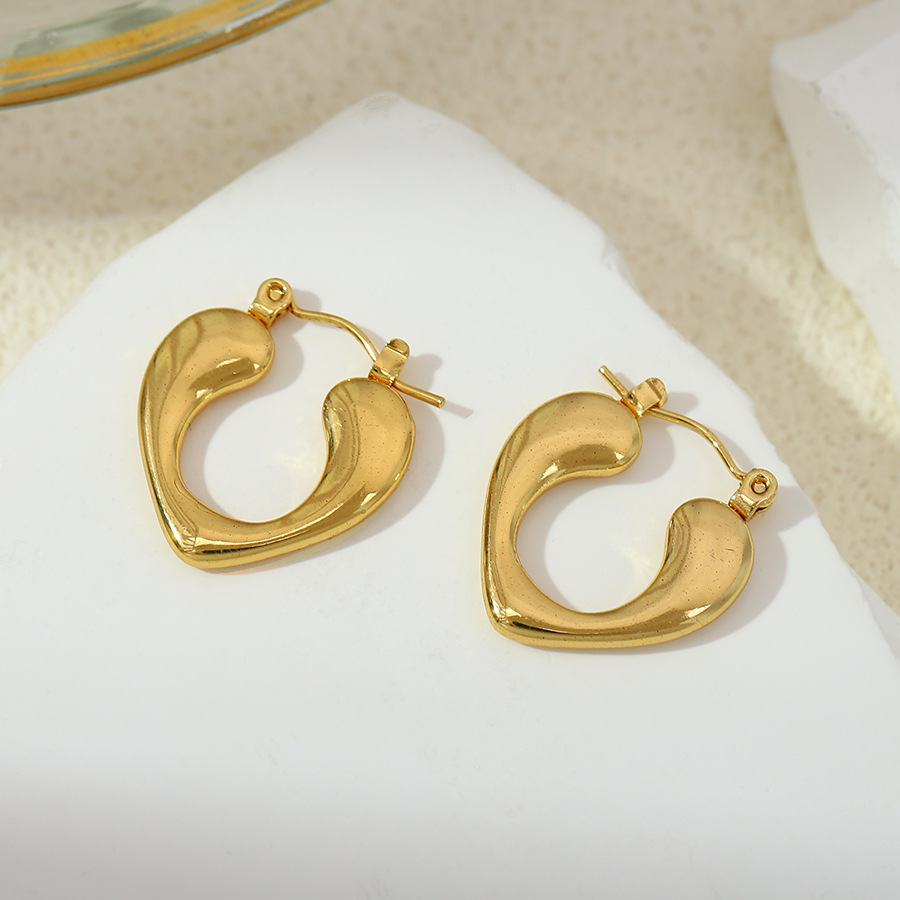 Pendientes no decolorados de acero inoxidable dorado de 18 quilates de estilo explosivo transfronterizo