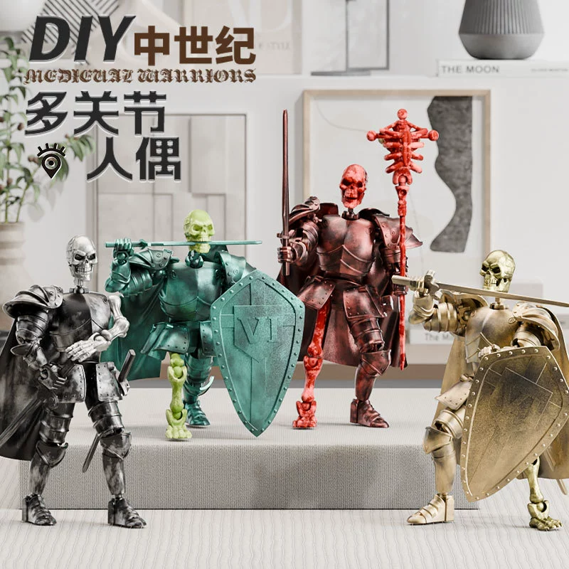 Новая средневековая кукла-череп, игрушечный робот-кукла, кукла с подвижными суставами, креативные декоративные элементы, оптовая продажа для снятия стресса