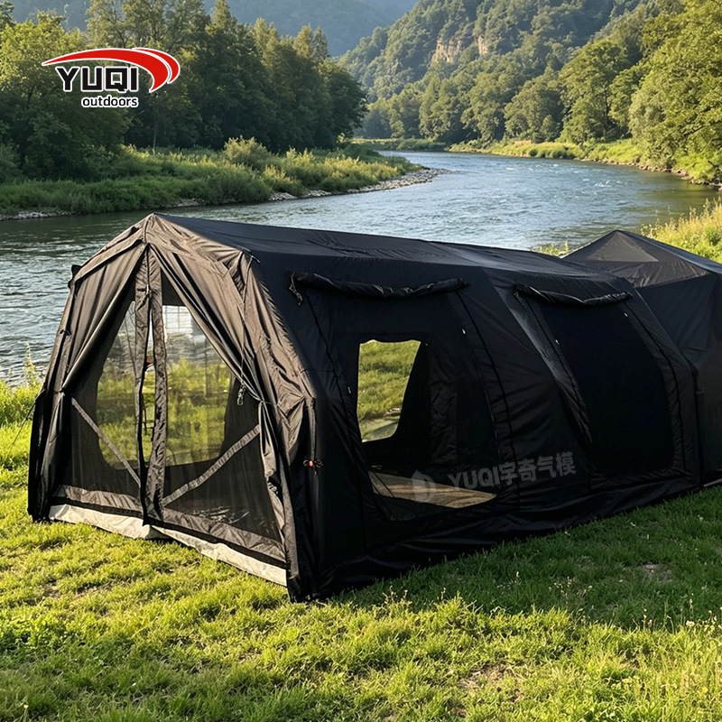 17.2 square meters outdoor camping quick-open inflatable tent, portable Oxford cloth inflatable tent for travel, camping tent for family use