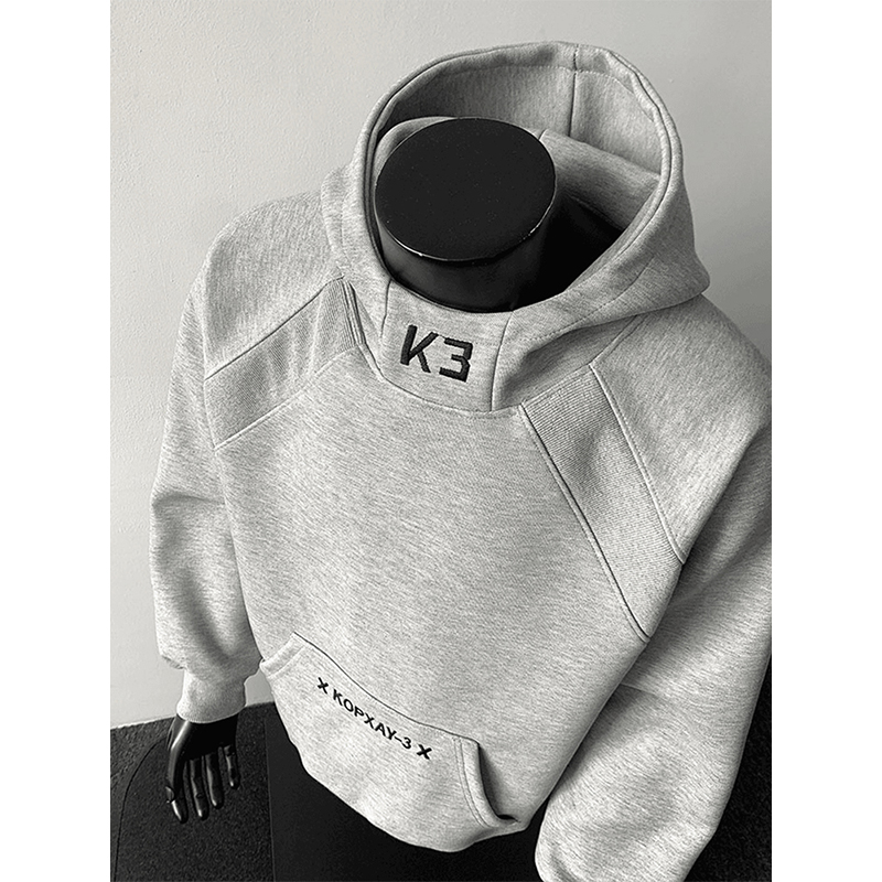 Unisex Heavyweight Hoodie – Oversized Embroidery Streetwear Pullover (Black/Navy/Heather, M-2XL)_viptrois.com