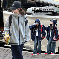 女童外套春秋2025新款女孩大童韩系连帽卫衣套装儿童秋装长袖上衣