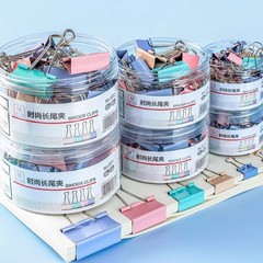 彩色长尾夹燕尾夹大号中号小号票据铁夹子文件试卷收纳纸张固定