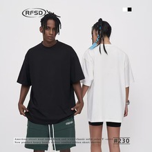 2025春夏220G精梳棉FOG配色男装短袖男士T恤纯色宽松纯棉透气舒适