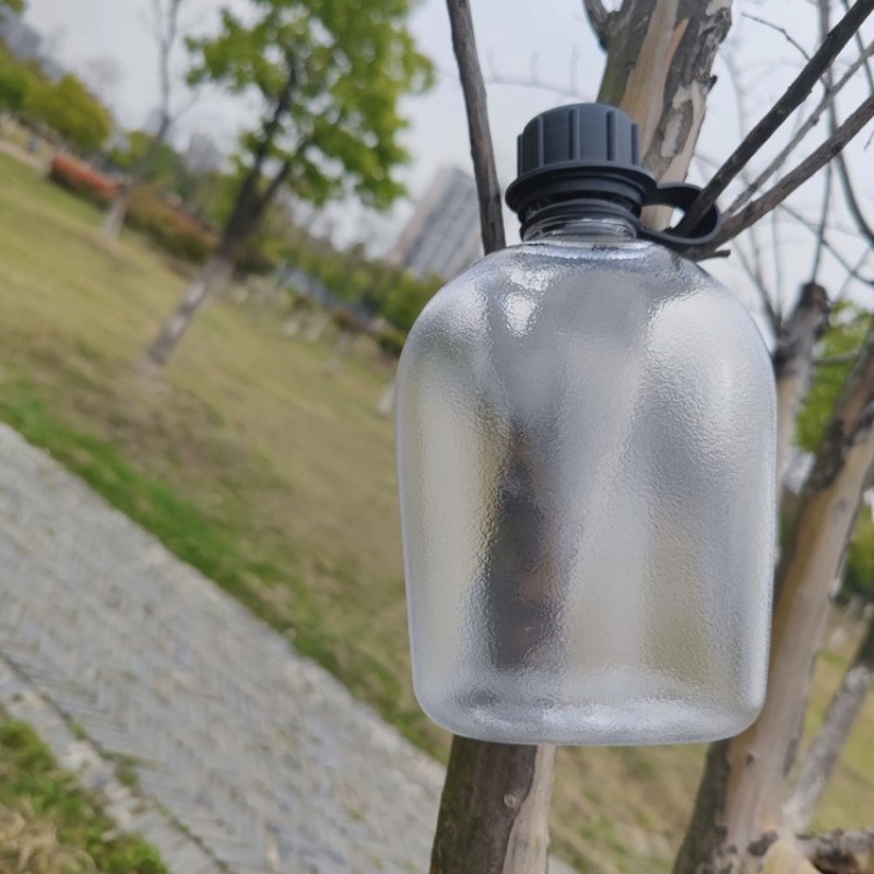 Cocina táctica al aire libre hervidor de agua militar verde para saciar la sed tritan hervidor de agua de montaña viaje a pie 1L taza de agua de grado alimenticio