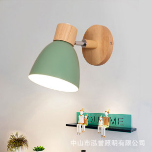 Nordic Bedside Lamp Wall Lamp Bedroom Living Room Macaron Simple led Personality Creative Aisle Balcony Background Wall