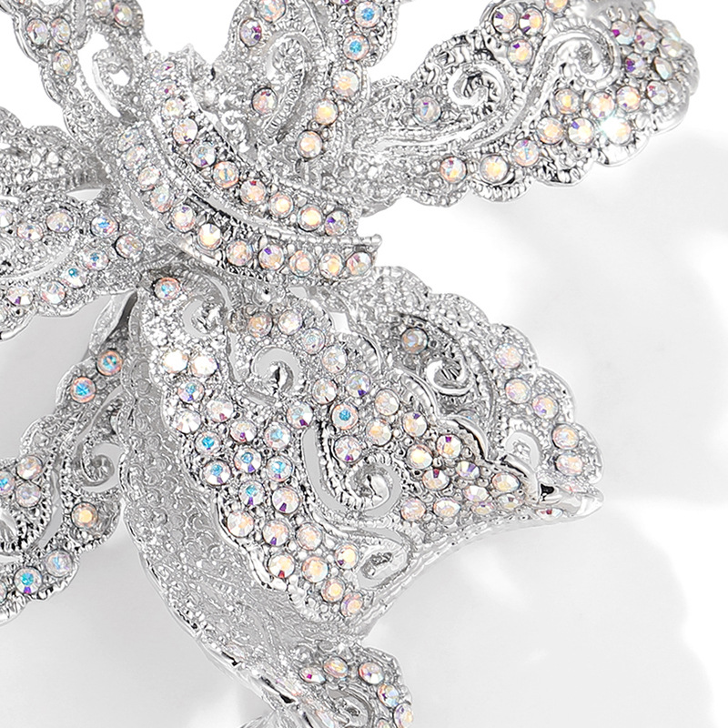 Spilla a fiocco con diamanti pieni, stile regale, elegante, da donna, di alta qualità, europea e americana, per l'industria pesante_voghion.com