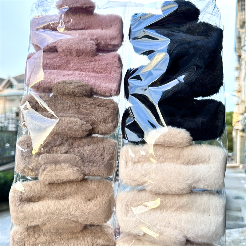 Clip de pelo de peluche cuchara trasera clip de pelo grande clip de otoño e invierno nuevo clip de pelo clip de tiburón clip tocado para las mujeres