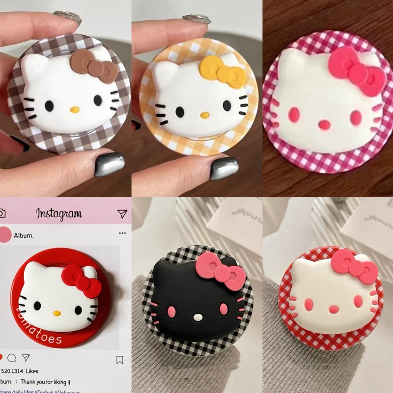 新款格纹立体kitty头像适用MagSafe磁吸支架超强吸附力可伸缩气囊|undefined