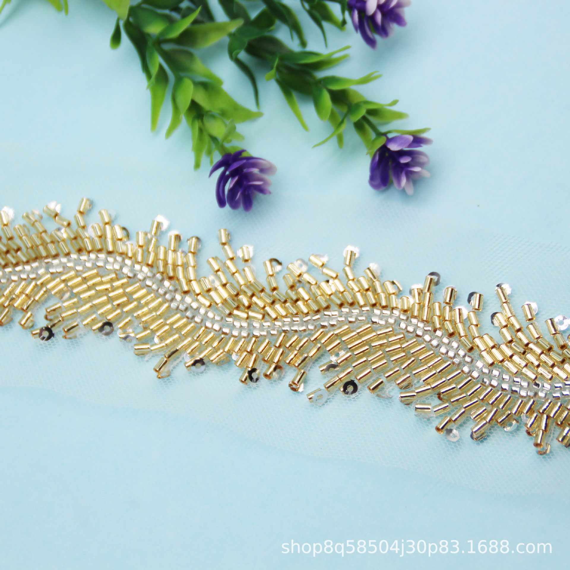 Wholesale Glass beads beaded lace DIY computer beads embroidered rice beads lace ribbon hanfu dress new classical accessories