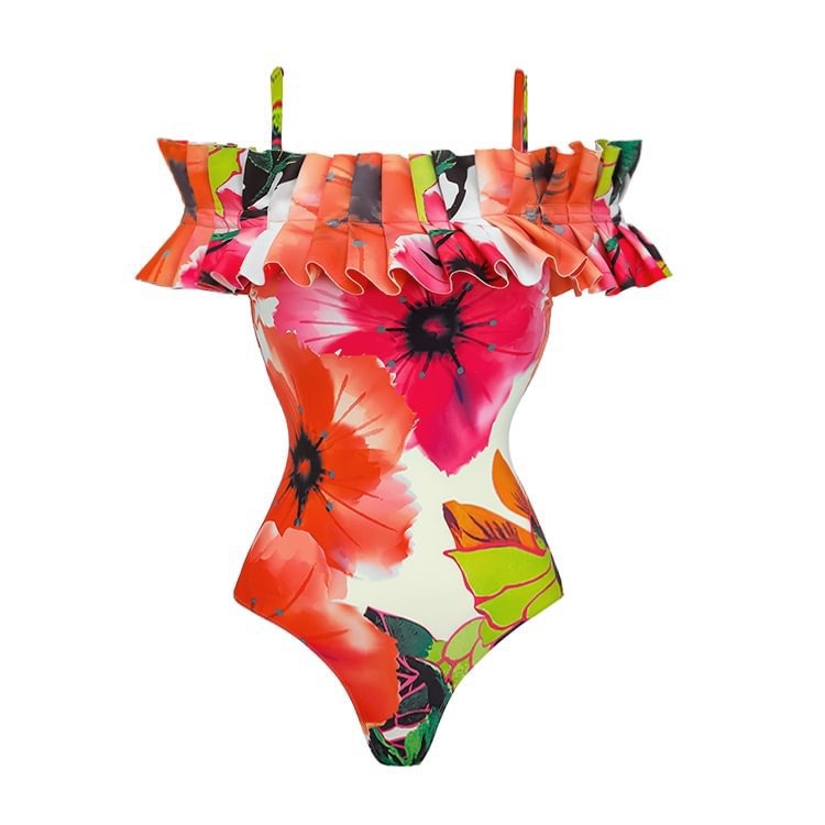 Women's Elegant Ditsy Floral Color Block 2 Pieces Set One Piece Swimwear display picture 2