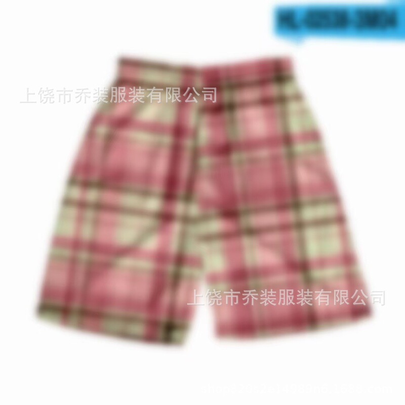 Foreign Trade 2026 Spring/Summer Men's Hawaiian Casual Plaid Shorts European and American Style Casual Beach Shorts