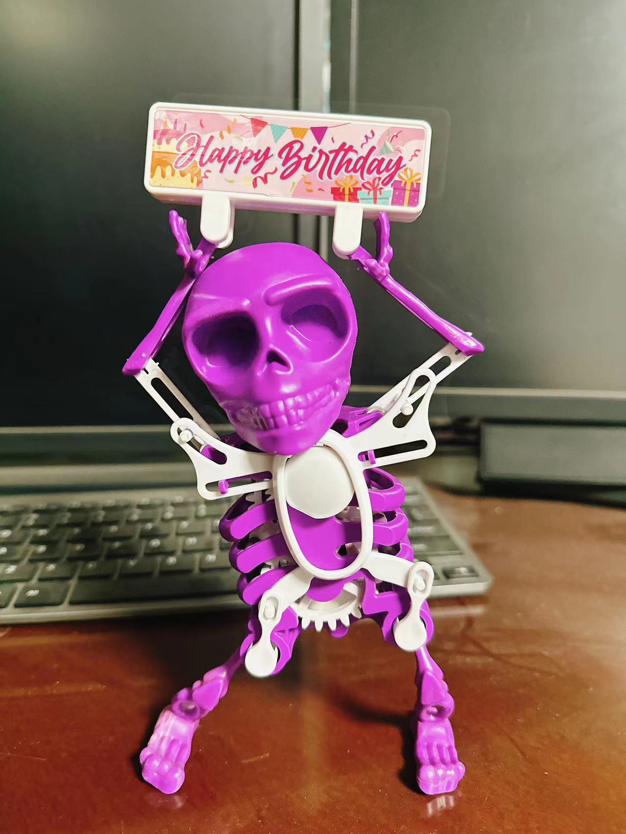 춤 두개골 보라색 흰색