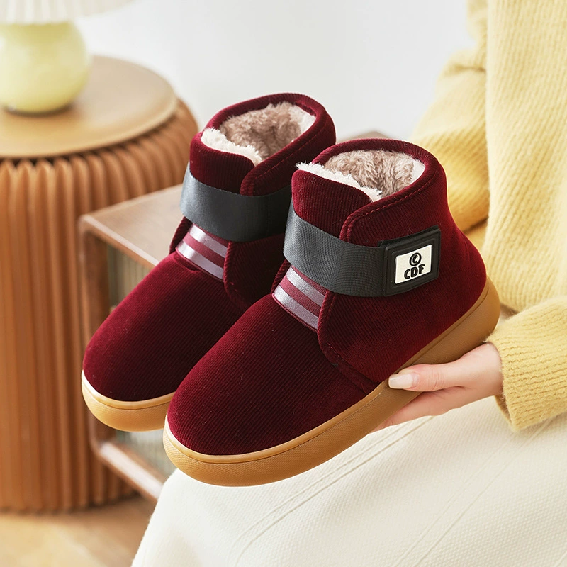 Толстая говяжья сухожилия, обувь для пожилых людей, противоскользящая домашняя одежда, носящая высокие сумки и хлопчатобумажные тапочки для мужчин и женщин, хлопчатобумажная обувь для мамы зимой