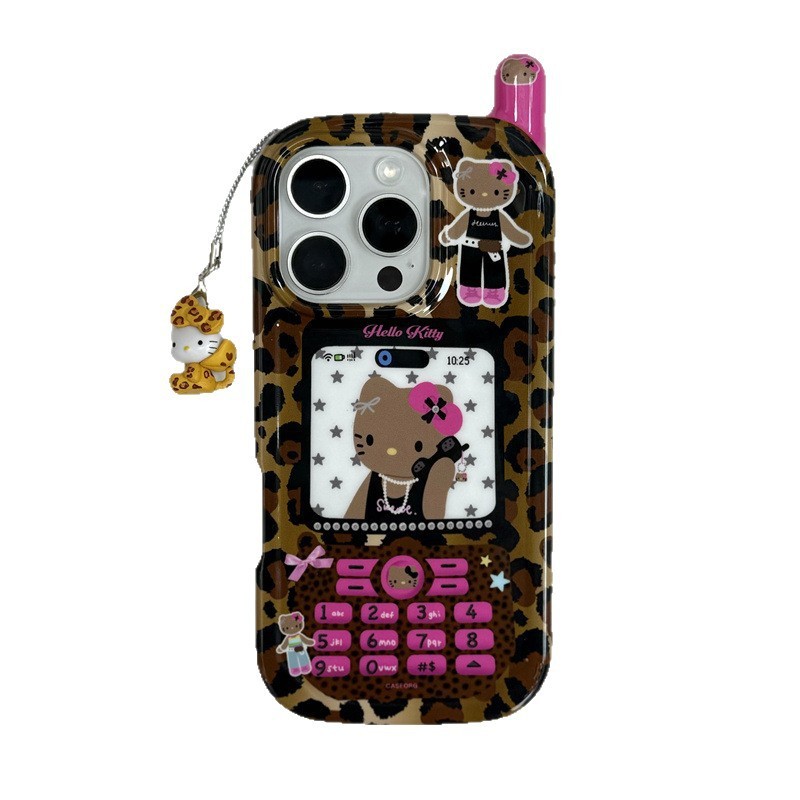 漫画ビッグブラザーとヒョウ柄 KT 猫 iPhone14/13 に適した 12 Apple 16/15 PROMAX 携帯電話ケース落下防止|undefined