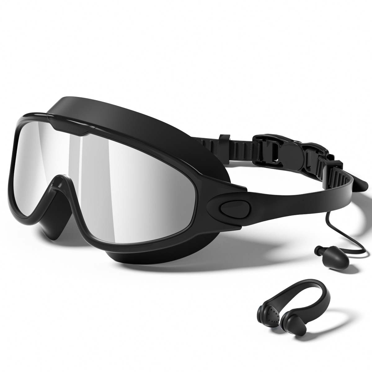 Gafas de Natación Galvanizadas de Marco Grande para Adultos de PC Antiempañante para Adultos