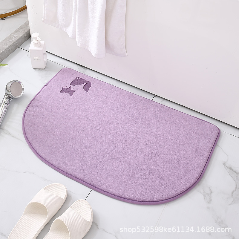 Alfombra de puerta semicírculo transfronterizo máquina lavable baño absorbente de secado rápido alfombra de esponja de memoria baño alfombra de piso de rebote lento