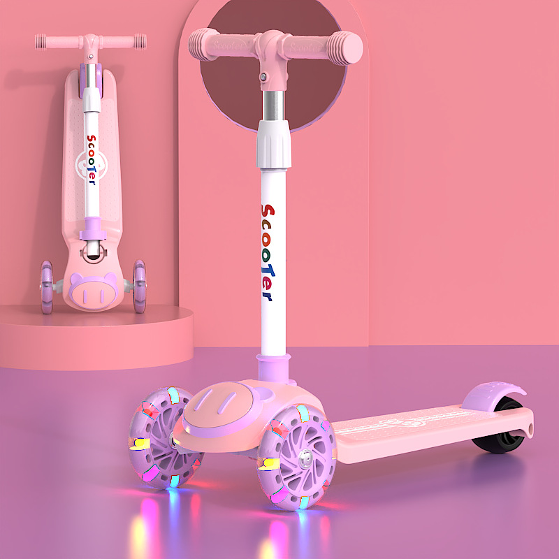 Spot de comercio exterior scooter al por mayor para niños tres en uno sentado y resbaladizo para hombres y mujeres, música para bebés, patinaje ligero