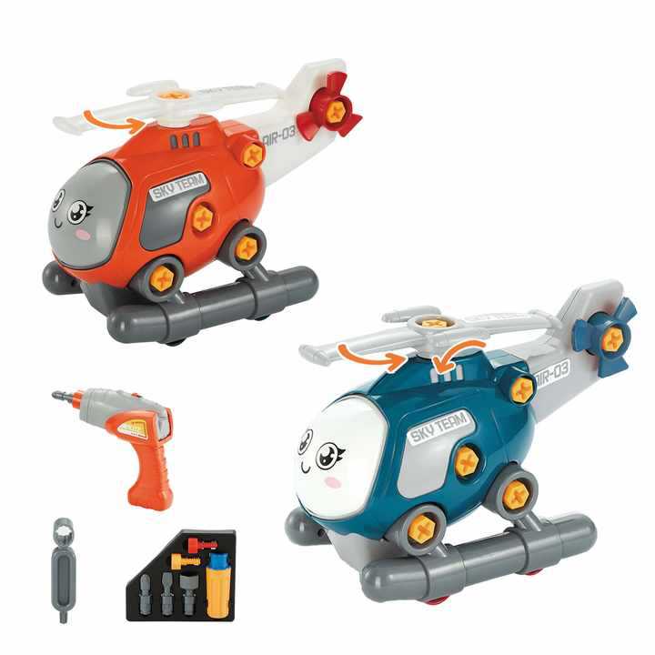 Desmontaje eléctrico transfronterizo DIY helicóptero de hélice de combate para niños y niñas juguetes de inserción de niños