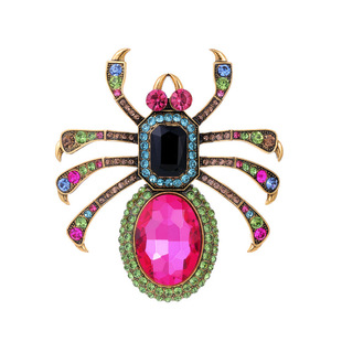 European and American rhinestone spider brooch ladies high-end suit decoration fashion personality insect corsage pin accessories wholesale