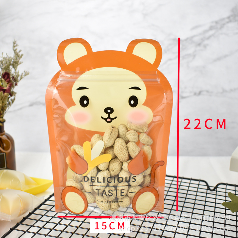 Bolsa de embalaje crujiente copo de nieve Bolsa de turrón bolsa de comida de nuez de jujube de leche bolsa de caramelo bolsa ziplock bolsa de dibujos animados bolsa de forma especial al por mayor