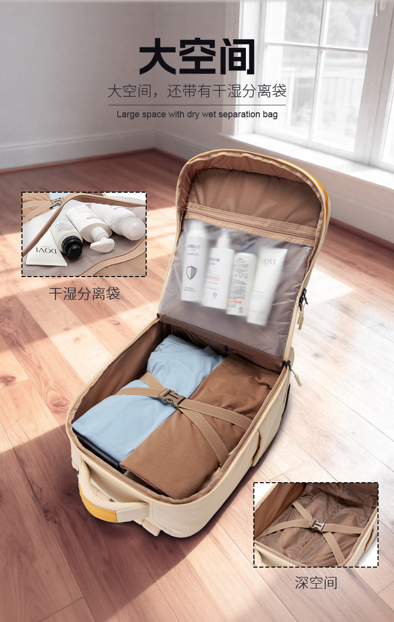 Stok Tekerlekli Sırt Çantası Ucuz Havayolu Bahar Sonbahar Havayolu Seyahat Çantası Kabin Bagajı 40×30×20cm Laptop Çantası