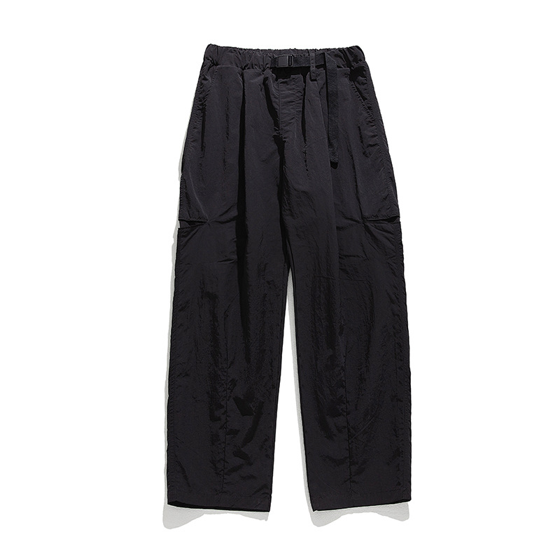 Pantalones casuales rectos al aire libre de montaña primavera para hombres nuevo estilo japonés diseño de cinturón de hebilla suelta pantalones de viento funcionales