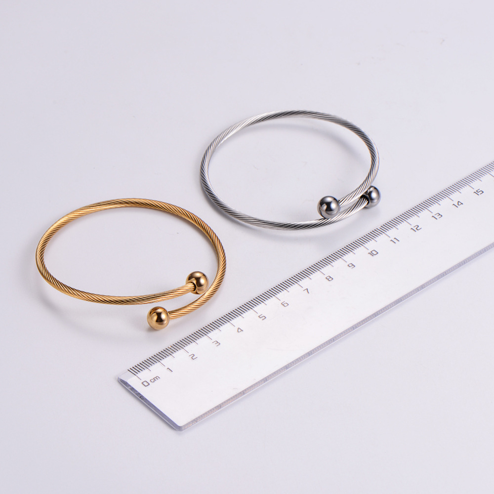 Simple Style Geometric Titanium Steel Bangle Plating Stainless Steel Bracelets