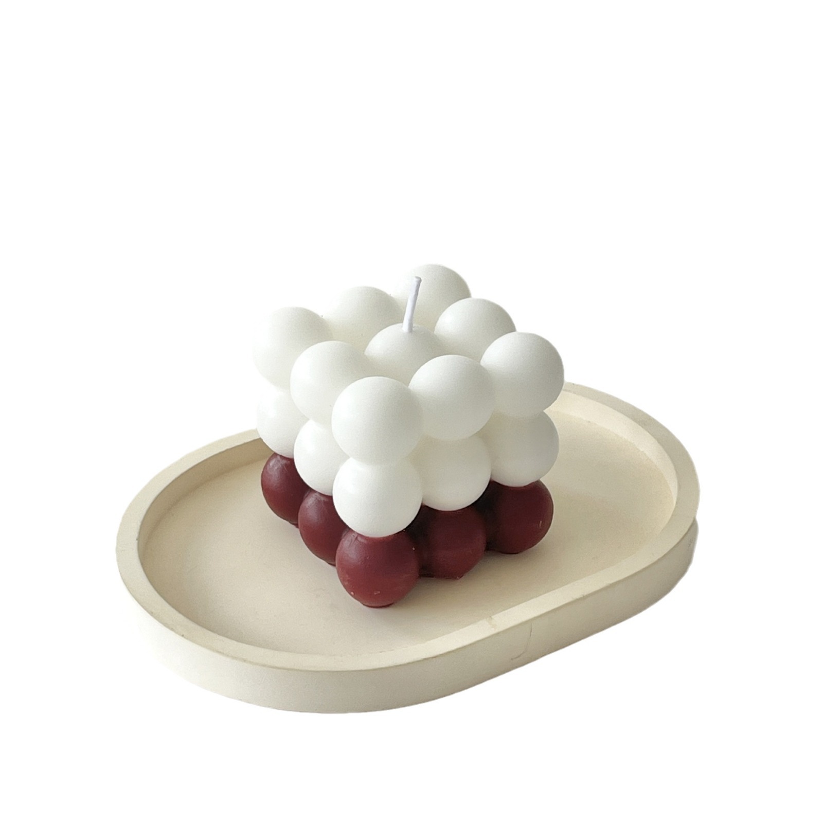 Venta caliente Navidad de dos colores Cubo de Rubik cera de soja encendido aromaterapia vela caja de regalo de mano al por mayor puede ser enviado en nombre