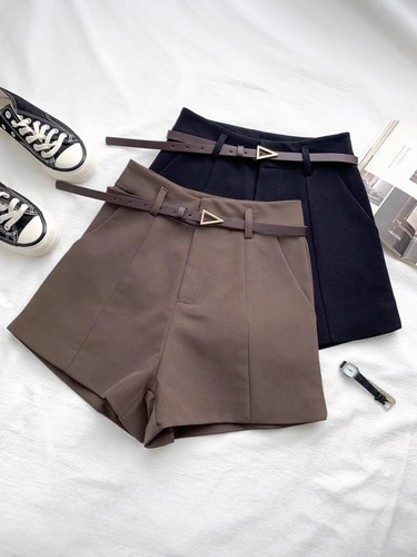 Suits and shorts, women's spring and summer temperament, all-matching, slimming, high-waist, draping casual pants, wearing wide-leg a-line pants