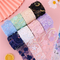 7.5cm*10 inches Sparkle Petal Embroidery American Mesh DIY Hair Accessory Butterfly Bow Clothing Accessory