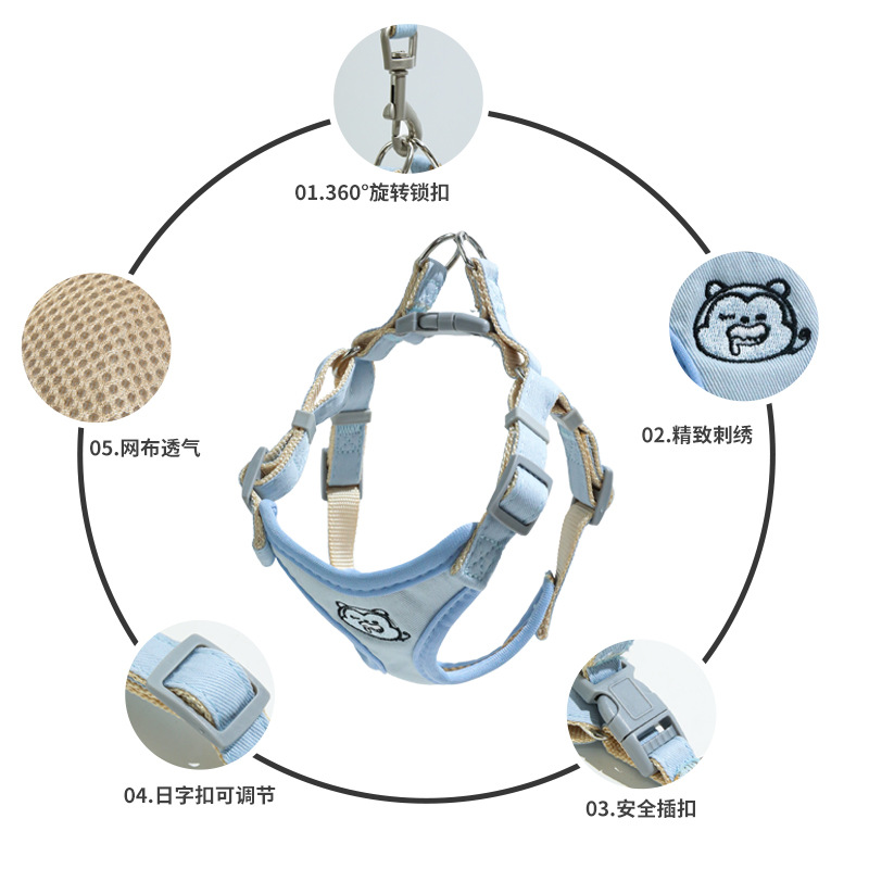 Z cuerda de tracción de perros cuerda de perros pequeños y medianos cuerda de paseo de perros chaleco de peluche para mascotas cinturón de pecho para perros y gatos