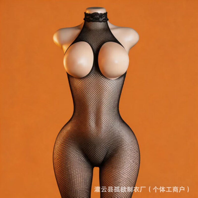 Foreign trade cross-border European and American Temu Amazon Shein sexy stockings fishnet stockings sexy transparent seductive bodysuit stockings