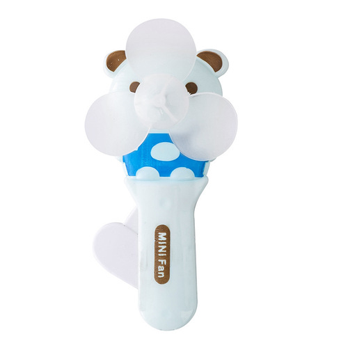 Cute cartoon hand-crank fan, summer hand-pumped manual mini fan, portable handheld push fan, QR code scanning for brand promotion, gift