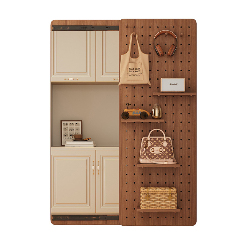 Espejo de vestir de madera sólida, puerta de entrada doméstica cerrada, espejo de cuerpo entero empujado y tirado, espejo de prueba de pared