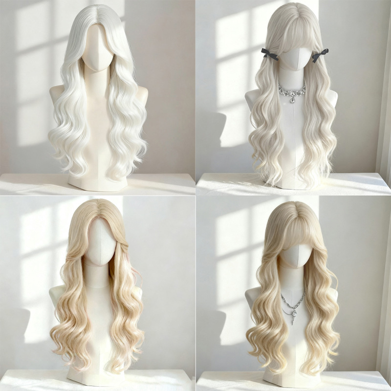 Women's Lace Front Wig, Natural Fluffy, Middle Parting, Long Wavy Hair, Full Head Wig, Wholesale Women's Lace Front Wig, Natural Fluffy, Middle Parting, Long Wavy Hair, Full Head Wig, Wholesale