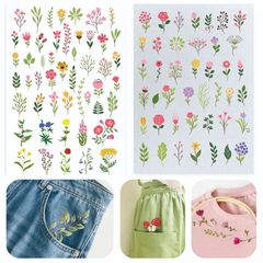A4 カラー野生花スポットクロスボーダーサプライ冷水溶性不織布印刷可能な粘着刺繍スタビライザー