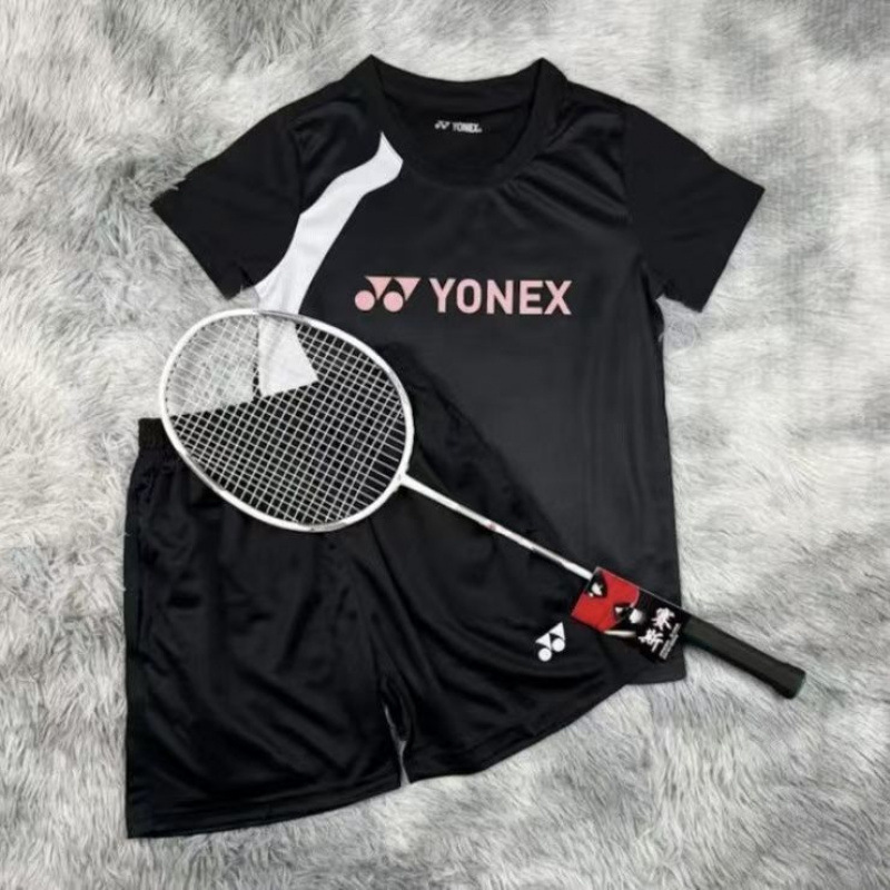 2025 新 yy 競技バドミントンユニフォーム男性と女性の競技ユニフォームスーツ速乾性通気性トレーニング半袖スーツカップル|undefined