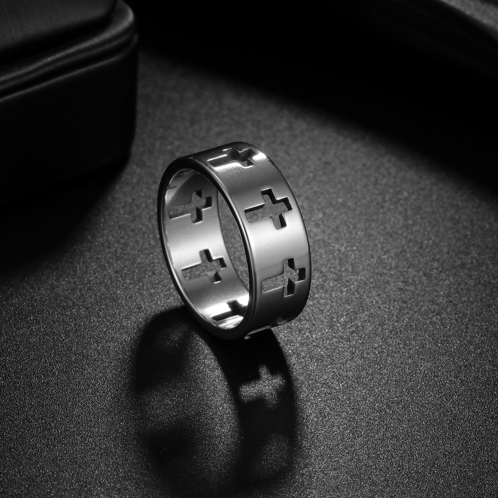 Titanium Steel Material Retro Solid Color Titanium Steel Plating Men's Rings Men Band Rings