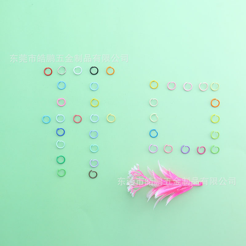 40多色1.2*10开口圈彩色烤漆diy开口环扣圈单圈连接圈铁圈小环C
