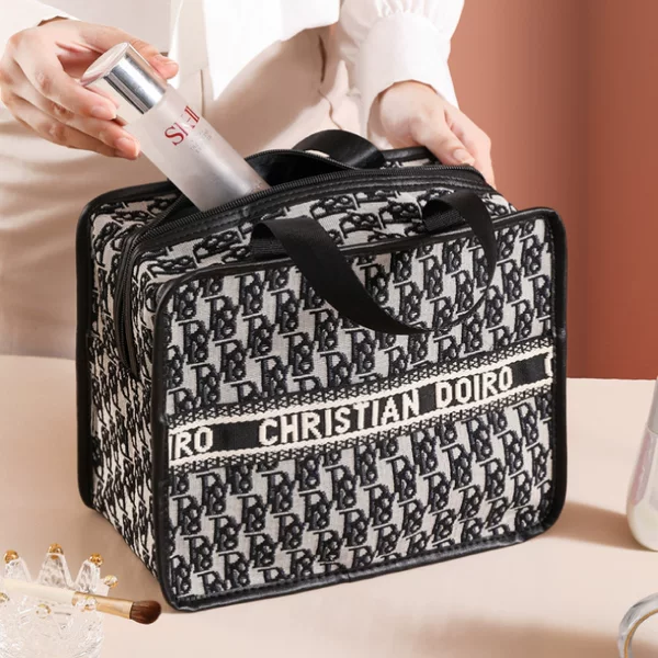 New Houndstooth Makeup Bag Ins Style Popular Handbag Women's Bag Large Capacity Portable Storage Bag Toiletry Bag
