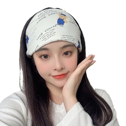 Cute Popstar Headband Hat Japanese Postpartum Hairband Pregnant Spring Summer Breathable Wide Edge Postpartum Sweat Absorbent Cotton