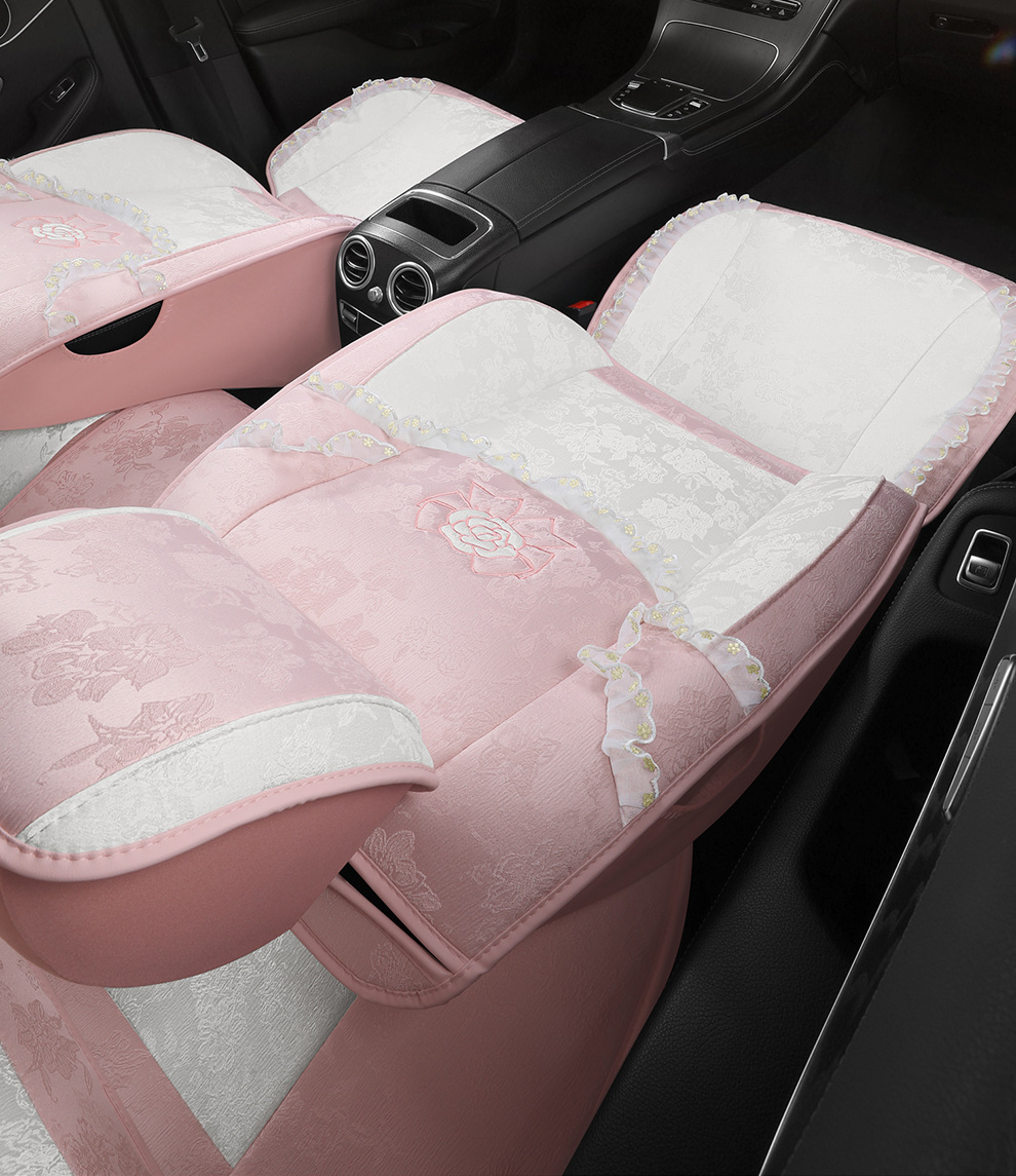 2026 New Model Ancient Style Camellia Jacquard Embossed Lace All-Season Car Seat Cushions Wholesale Cross-Border Export