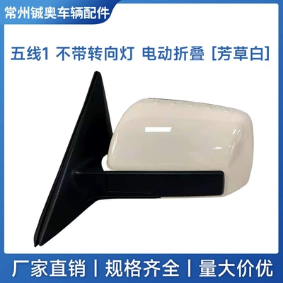 Reversing Mirror Assembly with Painted | Rear mirror/rearview mirror assembly - left-driver-5-line-1-without-turn-signal-electric-folding-grass-white