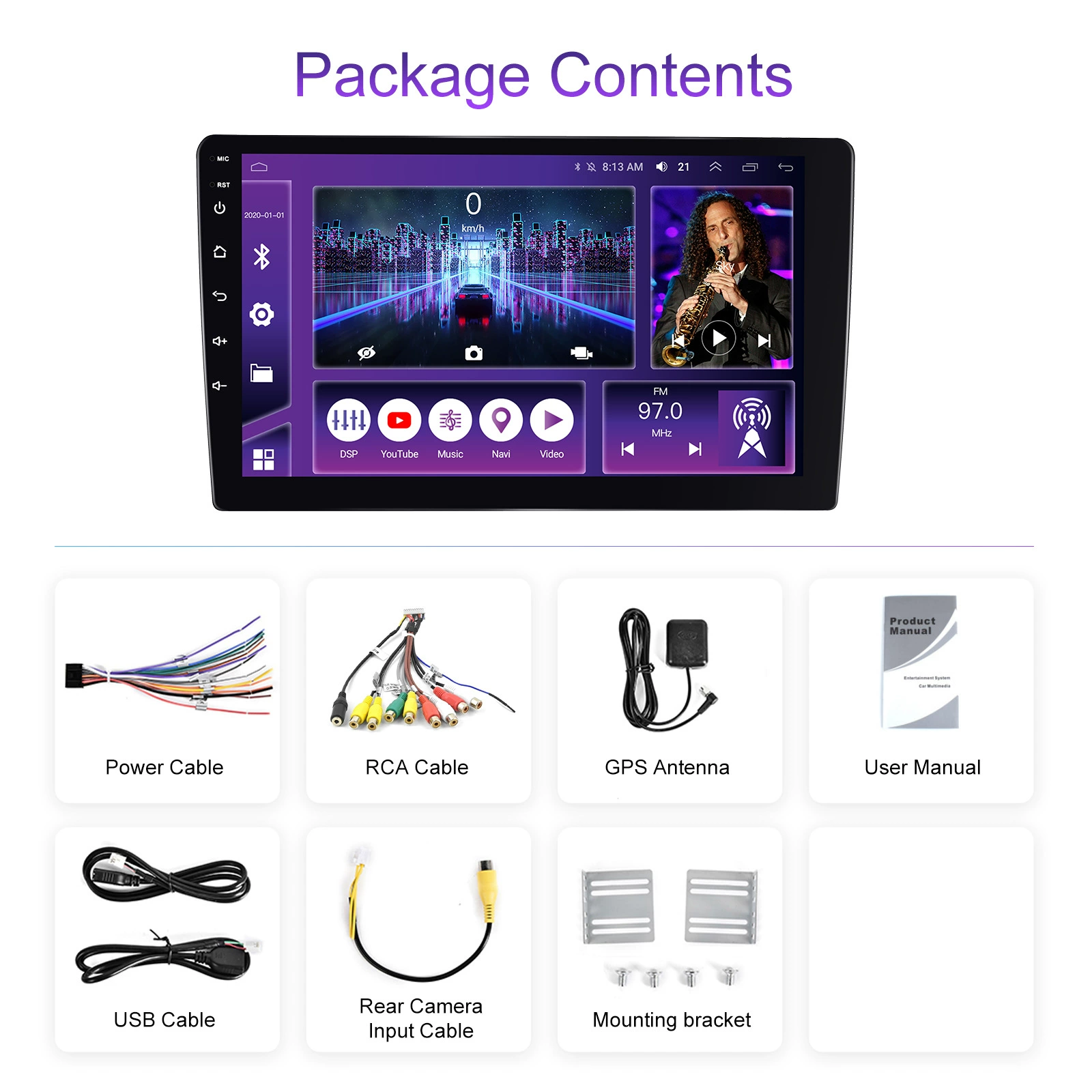 Universal 9 -inch Android 13.0 8 -core 2+32 Large -screen car carplay Android navigation vehicle central control