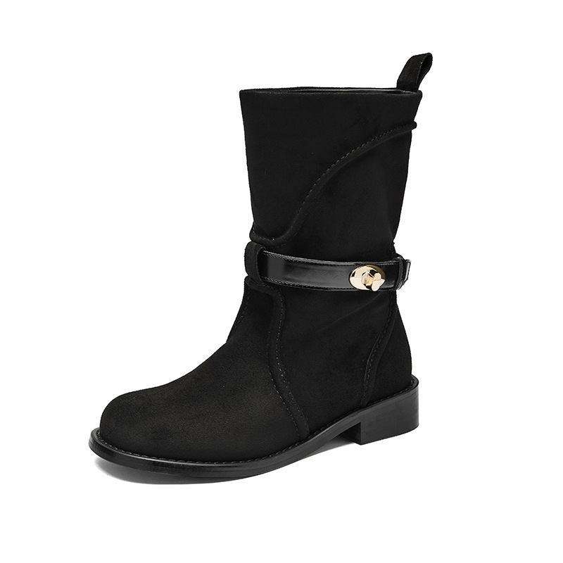 Antiguo Lion Black Martin botas para mujeres 2025 nuevo otoño botas retrógradas con suela gruesa botas medias botas occidentales de estilo británico image 5